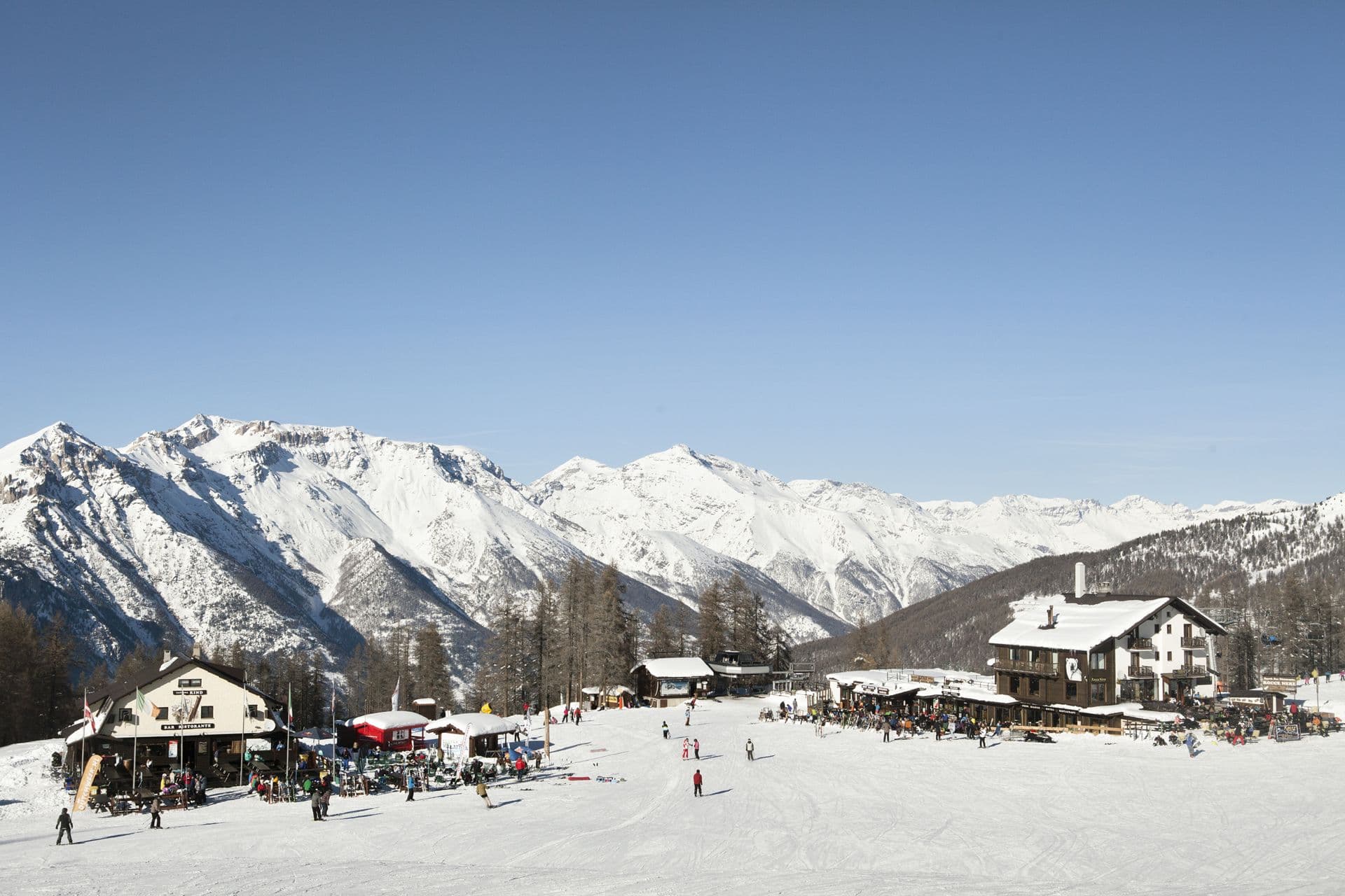 Sauze D'Oulx ski resort in winter