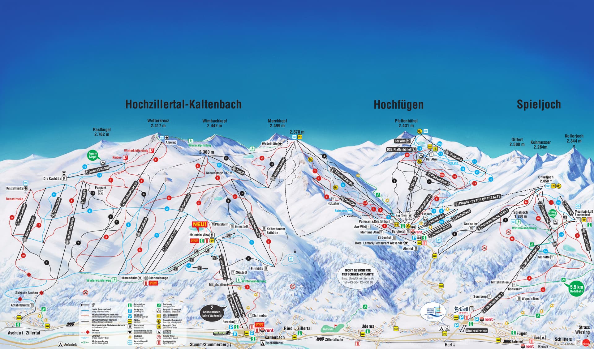 Hochfugen ski map