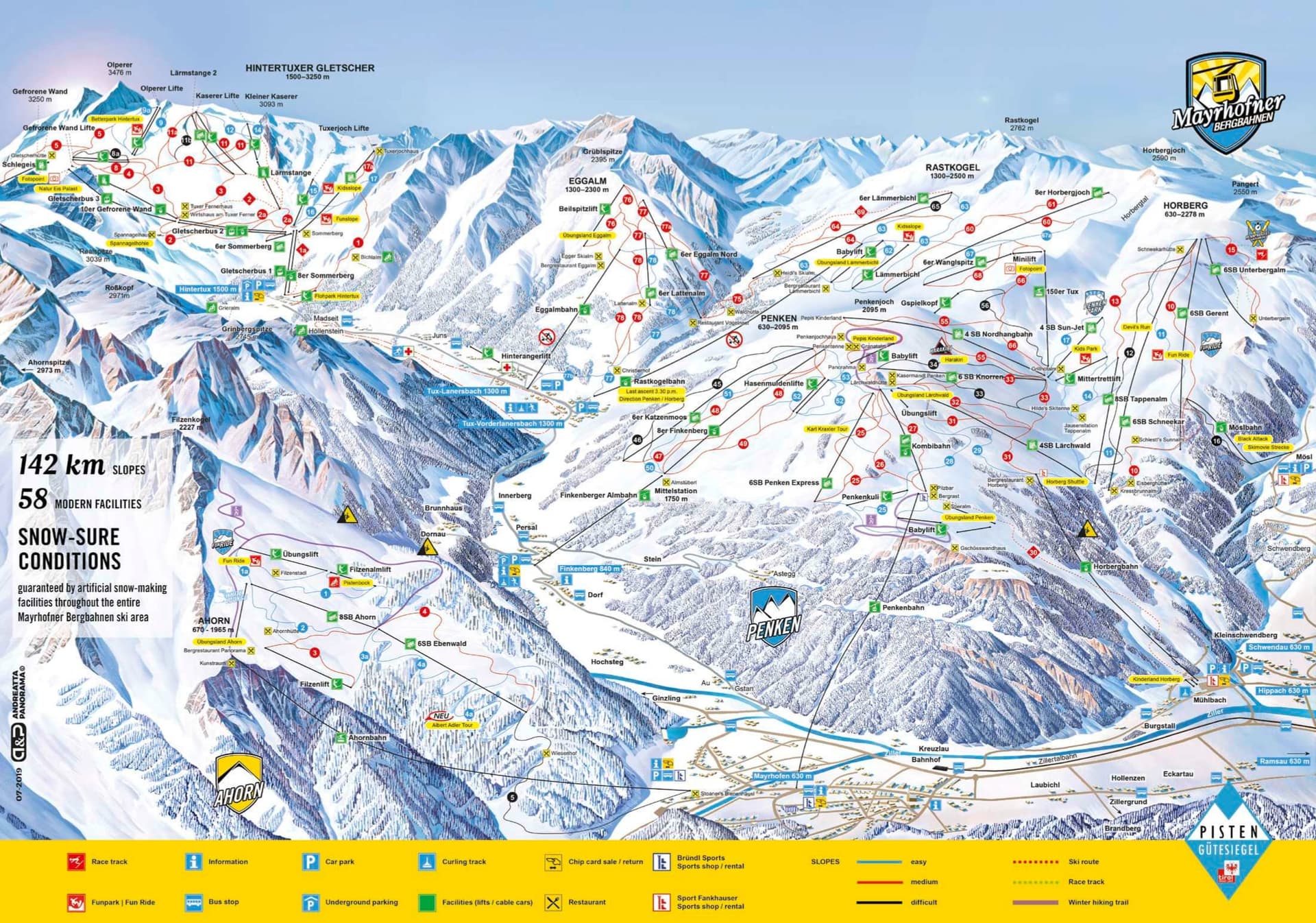 Mayrhofen ski map