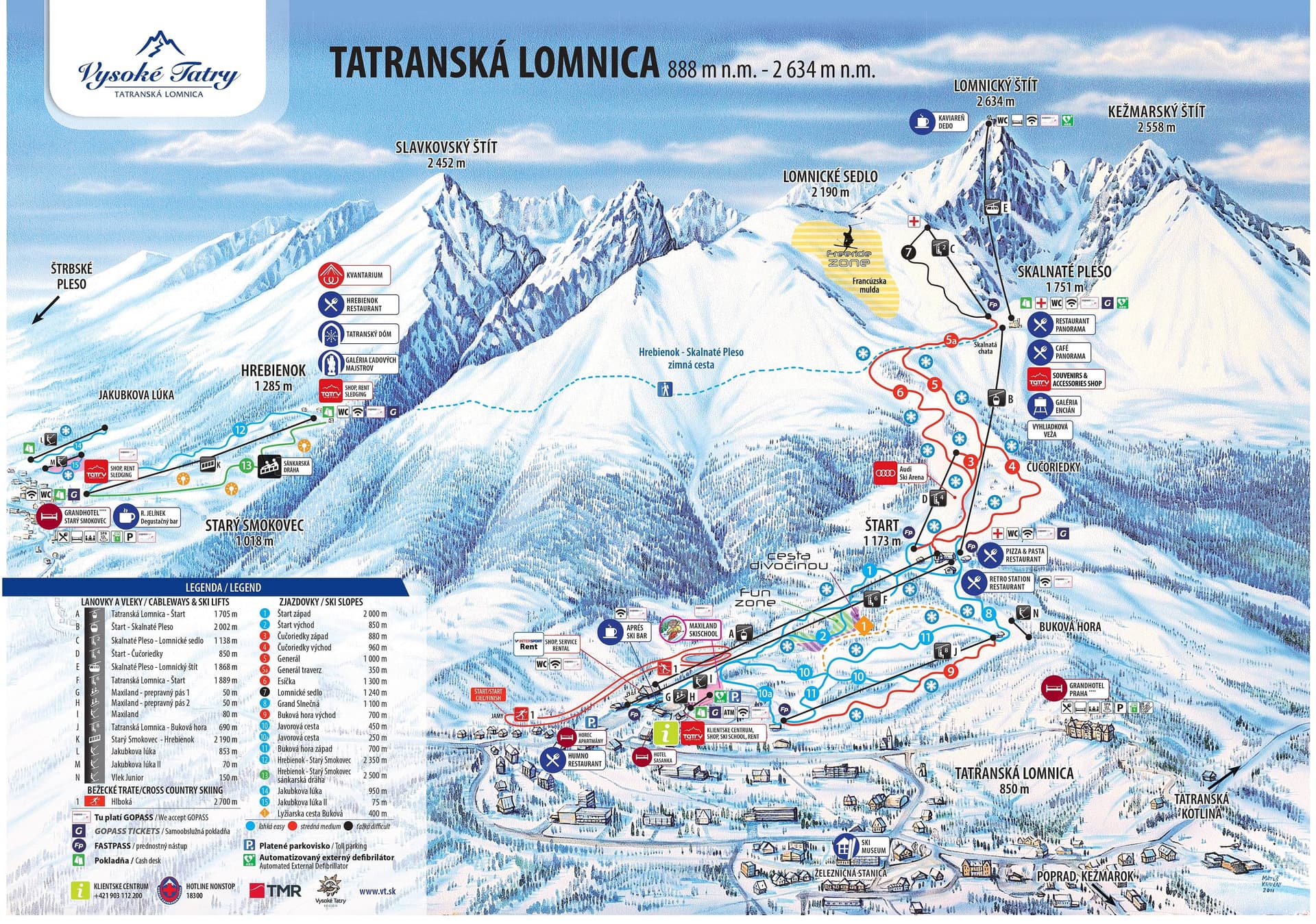 Tatranská Lomnica ski map